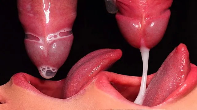 Close up condom milking blowjob ends with broken rubber and cumshot