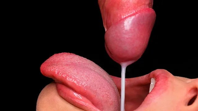 Boquete de close-up, gozada na boca chupada babada