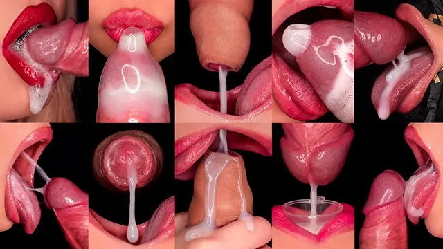 Cum in mouth close-up compilation blowjob & oral creampies