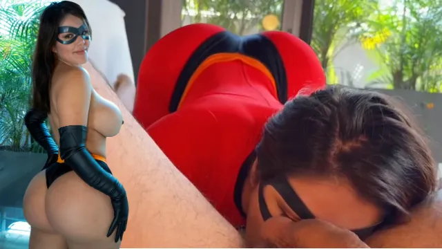 Elastigirl milf gives incredible blowjob