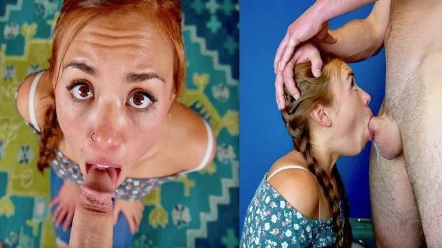 Stepbro teaches throatpie and rimming to curious stepsister