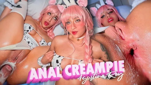 Stepsister gets anal creampie after begging to fuck her ass