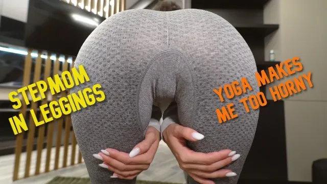 Hot stepmom in leggings gets horny doing yoga