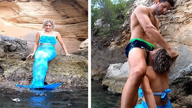 人魚の熟女がティーンにフェラ誘惑 友達は航海中