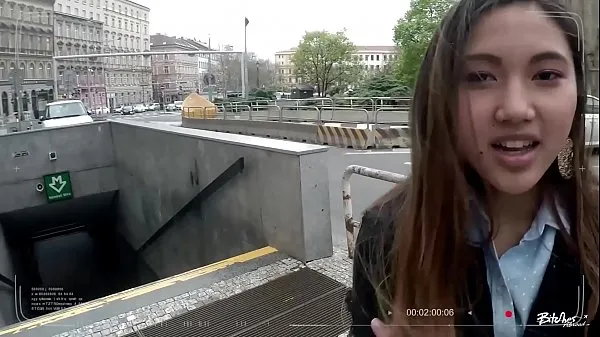 Oriental teen squirts during pov fuck