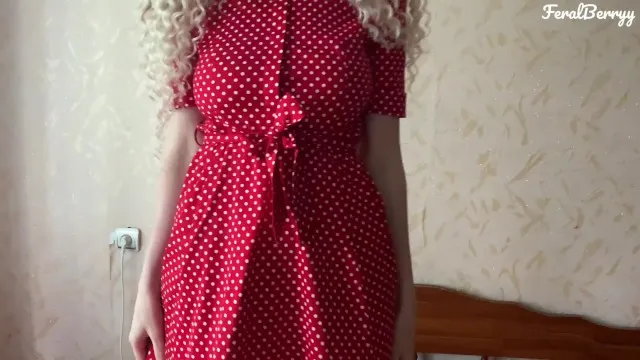 Red dress white ass amateur anal with hot babe