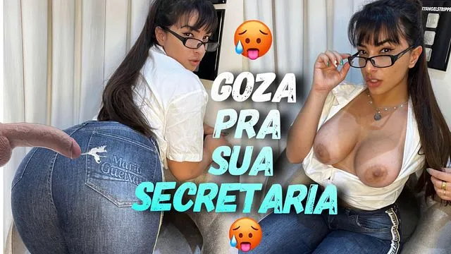 Pov fickt latina-sekretärin in jeans spritzt auf arsch