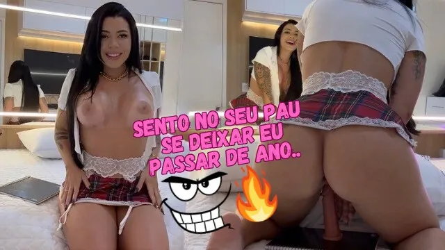 Estudante sexy seduz professor com palavrões e masturbação
