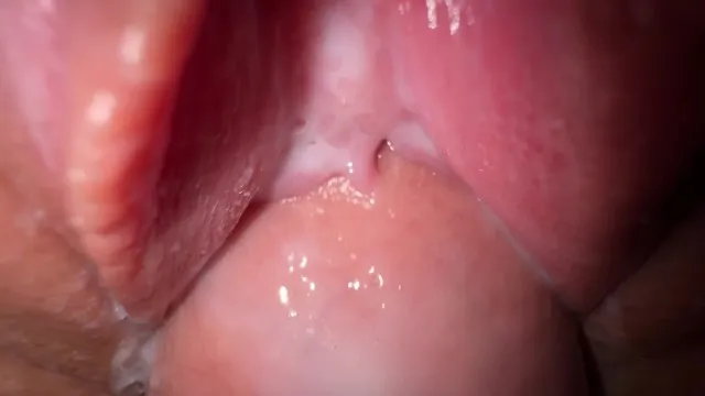 Creamy pussy close up fuck with rubbing cumshot