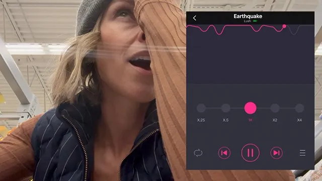 الهزاز اللاسلكي لاش يجعلها تصل إلى ذروتها بقوة في محل البقالة