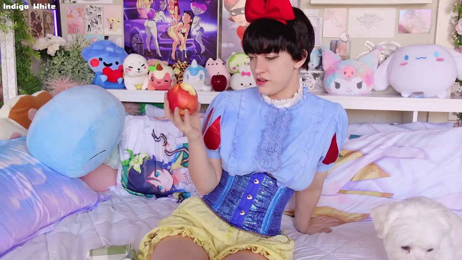 Branca de neve femboy leva 7 creampies reverse trap
