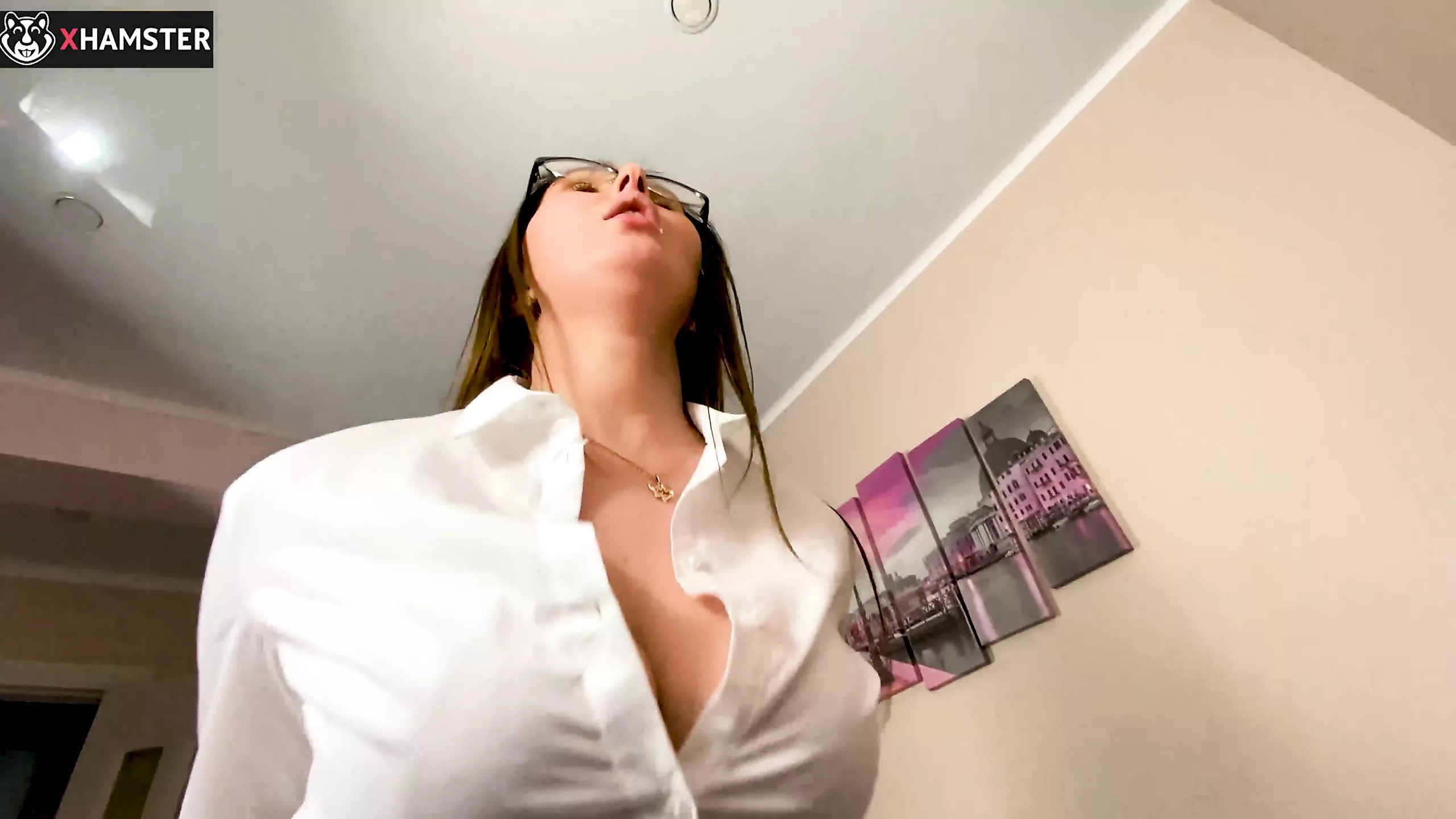 Cheating wife fucked by boss while husband waits downstairs