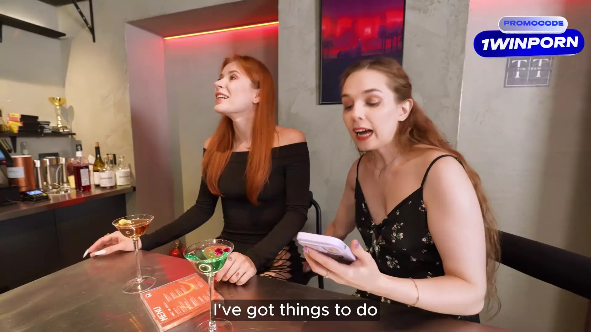 Bartender milf and teen redhead share anal blowjob amateur night