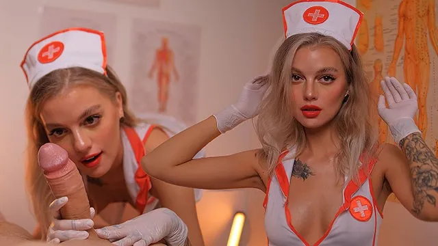 Latex gloves nurse treats her patient