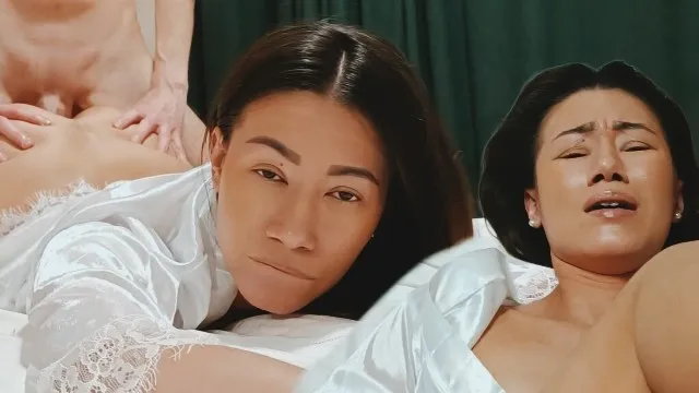 La belle-mère asiatique fatiguée demande de l'aide pour se détendre