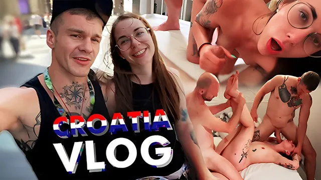 Croatia vlog turns wild amateur threesome
