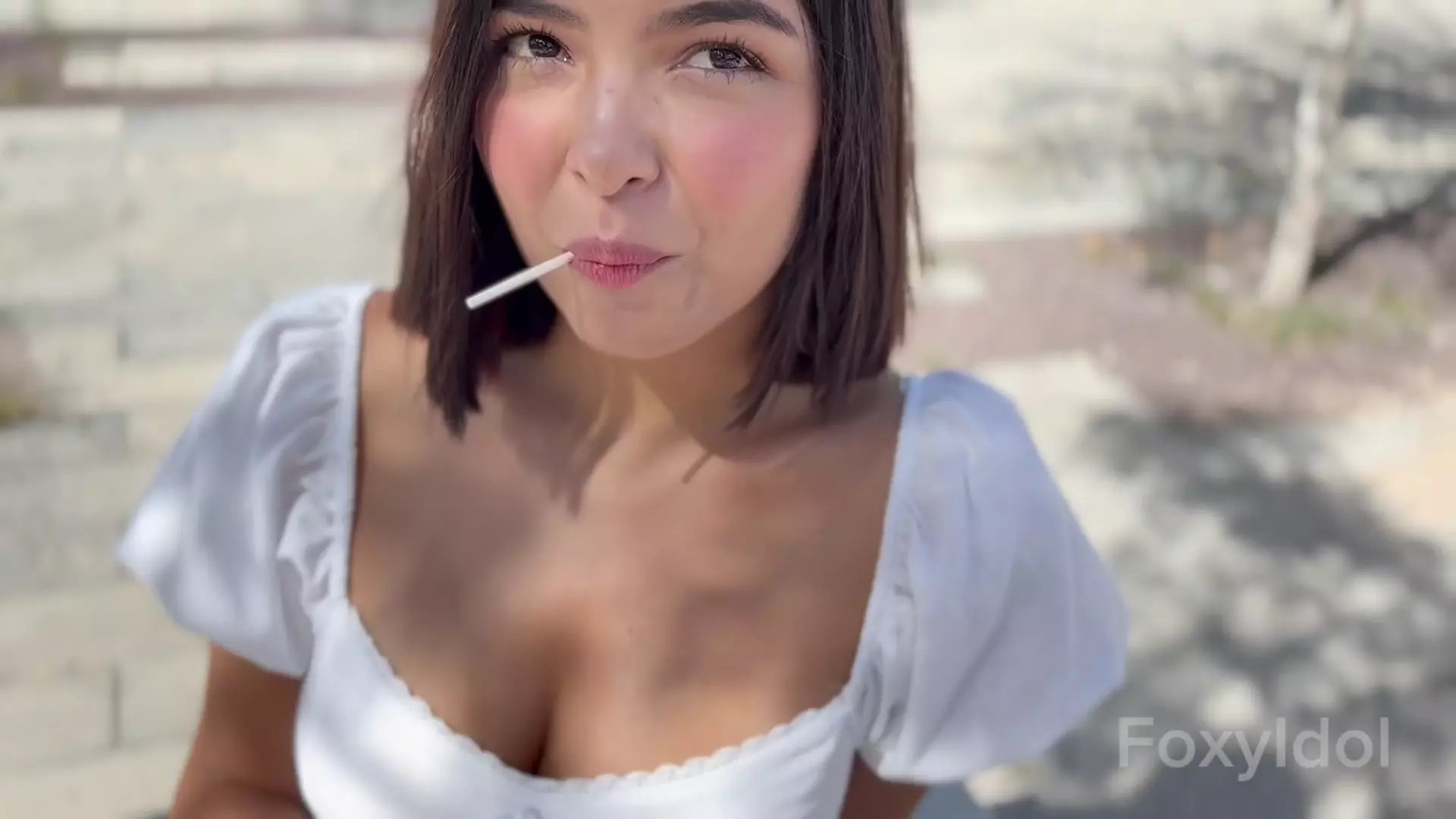 Shy gf accepts public sex dare, pov fuck almost caught