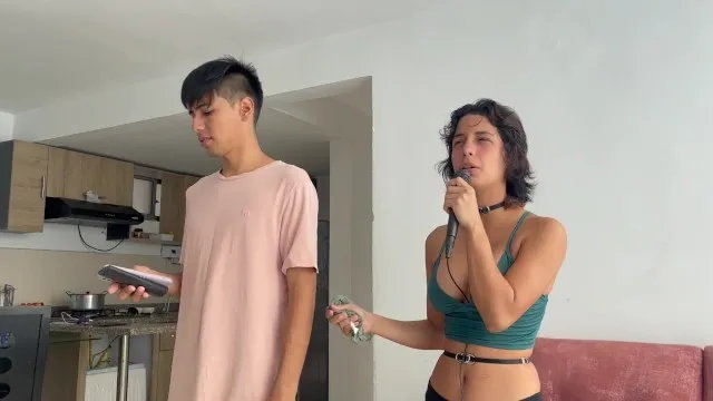 Stepbrother teaches teen anal after singing blowjob