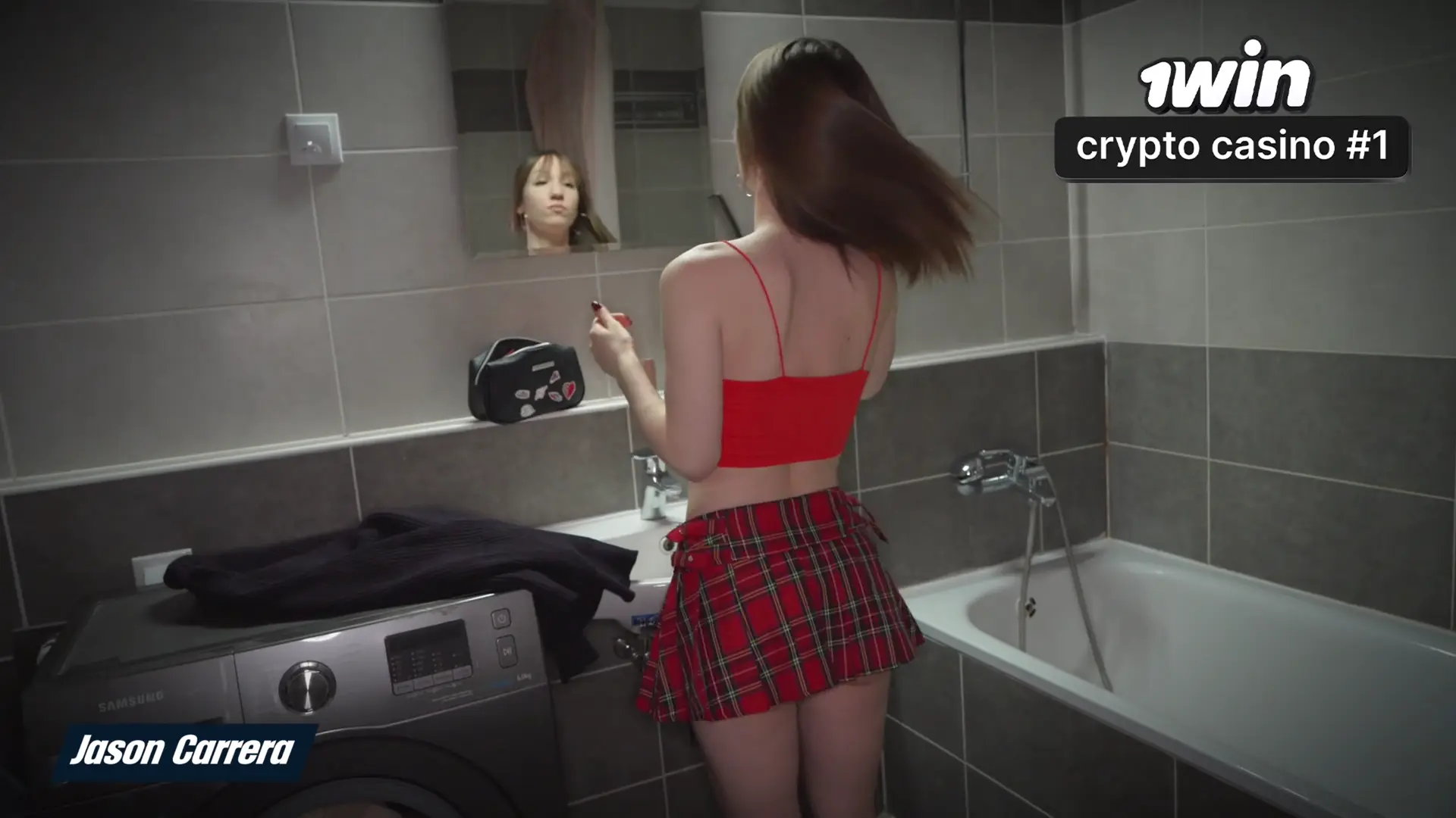 Step bro anal fucks stuck teen in washing machine