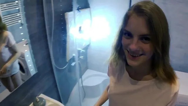 Step sister quick sex - parents almost caught us | he came all over