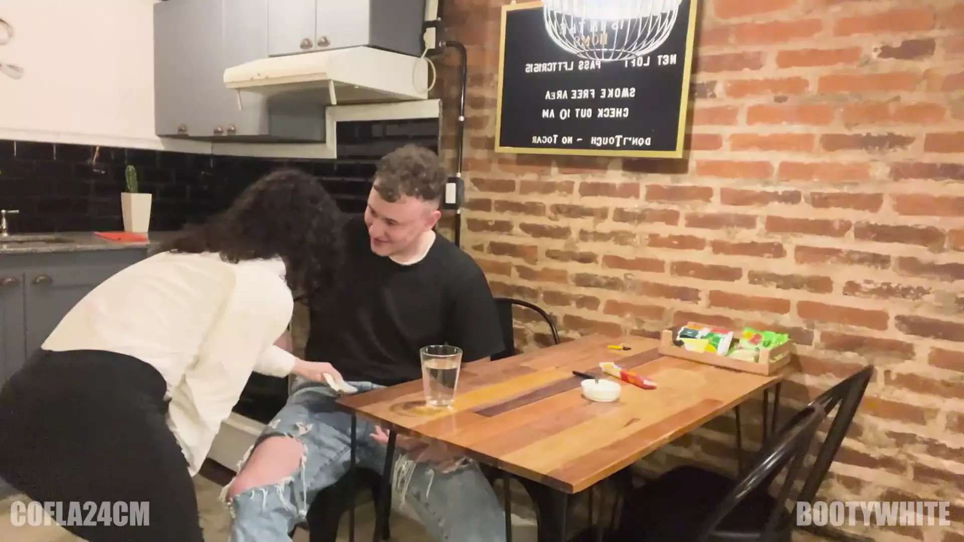Waitress milf anal ride after accidental blowjob