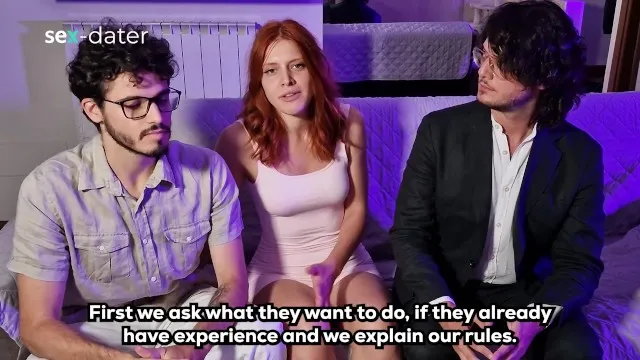 First porn casting and interview turns into dirty threesome with 2 ...