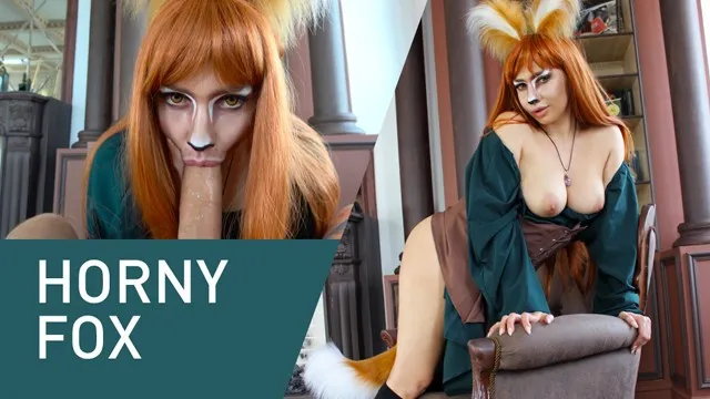 Eager cosplay fox sucks huge cock in 4k!