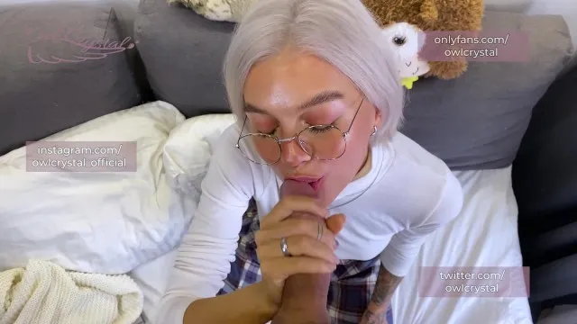 Blowjob is the best medicine: sweet milf sucks dick to cure sickness