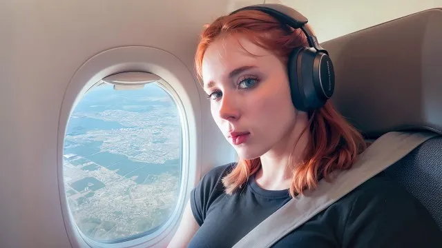 Stranger fucks milf from next airplane seat