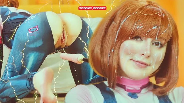 Uravity tries not to cum from sex machine pussy fucking