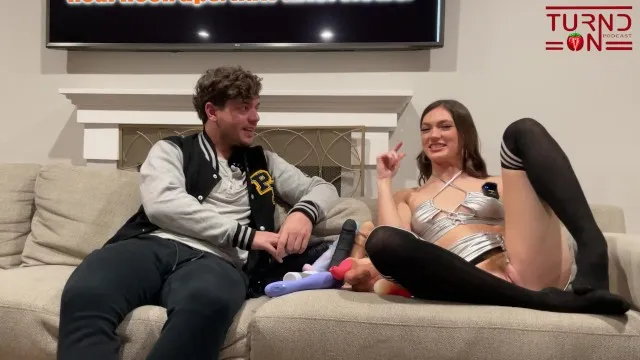 Girl next door katie goes crazy shoving the biggest toys up her