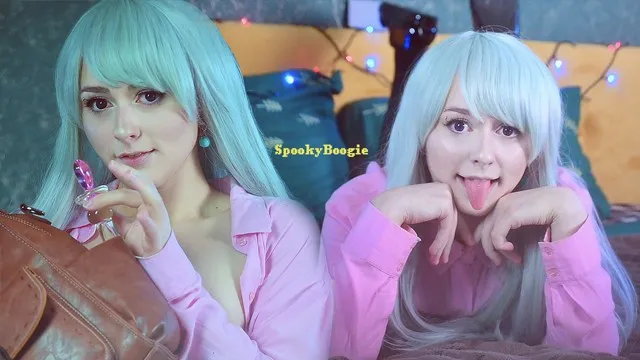 Elizabeth liones cosplay: glass toy asmr in all her holes