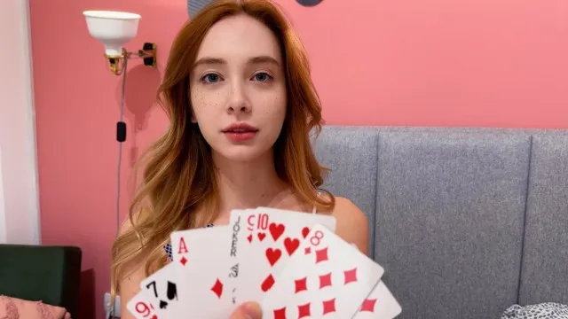 Card trick: guess all cards, fuck stepsister
