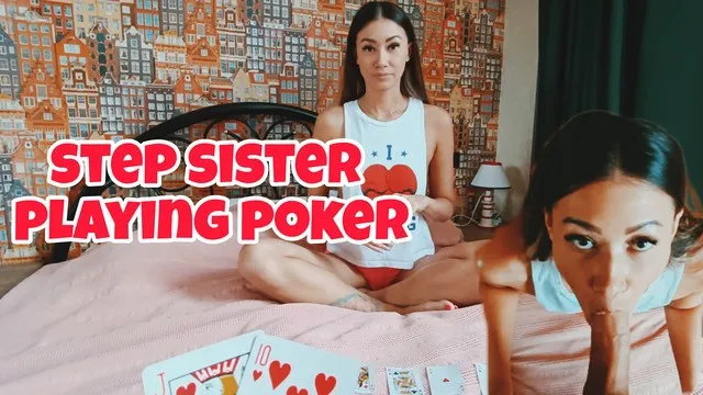 Nasty stepsister plays poker and persuades her to cheat his girlfriend