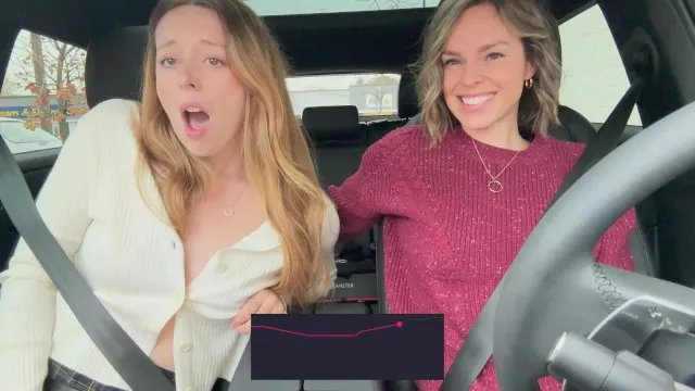 Drive thru lush play with two hot babes