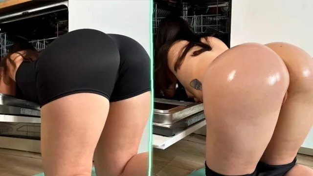 Step sis gets rough fuck in wash machine while parents away