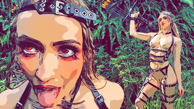 Apocalypse milf dominates hunter in anal blowjob bondage