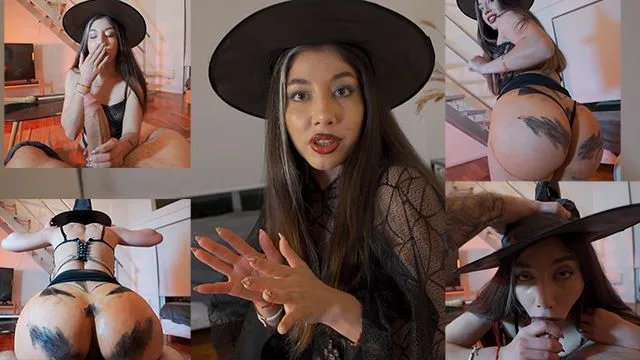 Greedy pumpkin game leads to stepsister anal blowjob