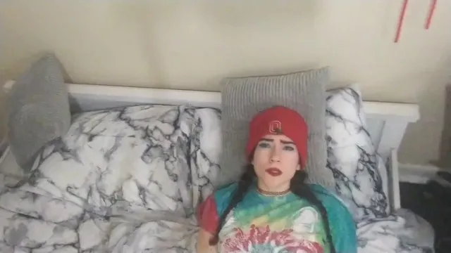 Intense orgasm face while masturbating
