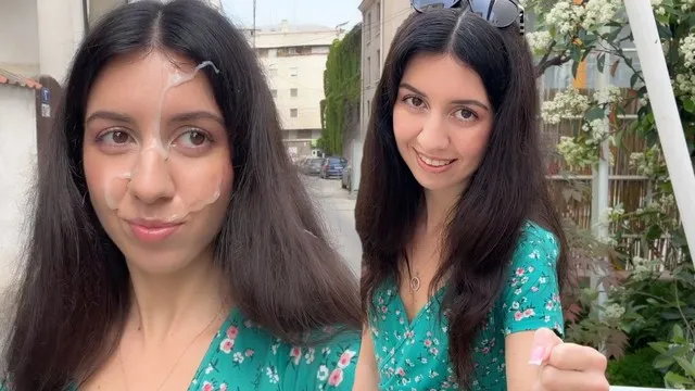 Chica sexy pierde el juego y recibe semen en la cara