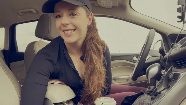 Pov öffentlicher parkplatz: blitzen, edging, necken, schlucken joi