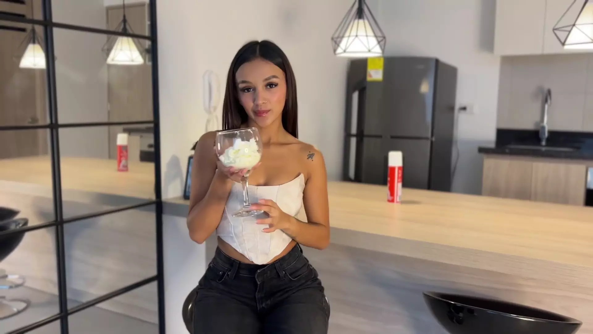 Face covered in cum after hard sex