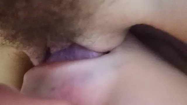 Sweet hairy pussy whore wife gets gentle cunnilingus