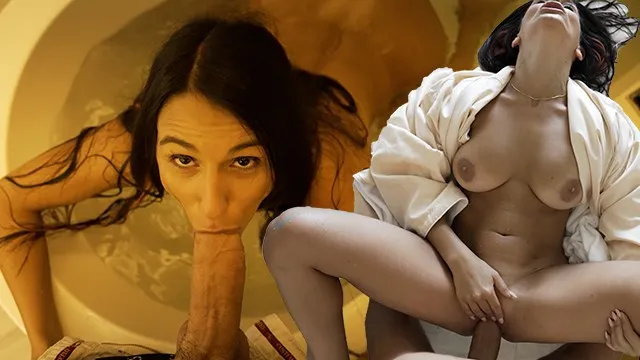 Amatrice chaude et excitée mouillée en baise dans la baignoire et é...