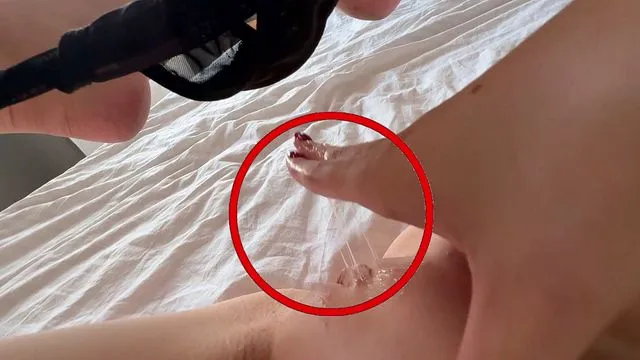Wet pussy fingered to intense orgasm before work