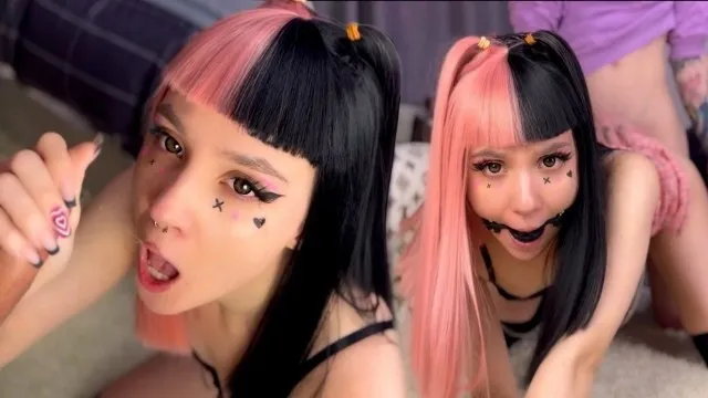 4k deepthroat and gagged fuck for hot emo girl