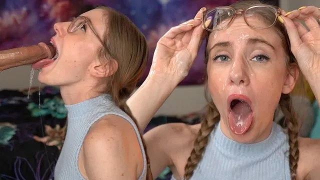 Pov nerdy girl drains your balls on her glasses