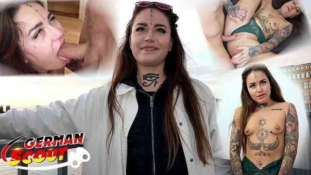 Inked college girl casting fuck